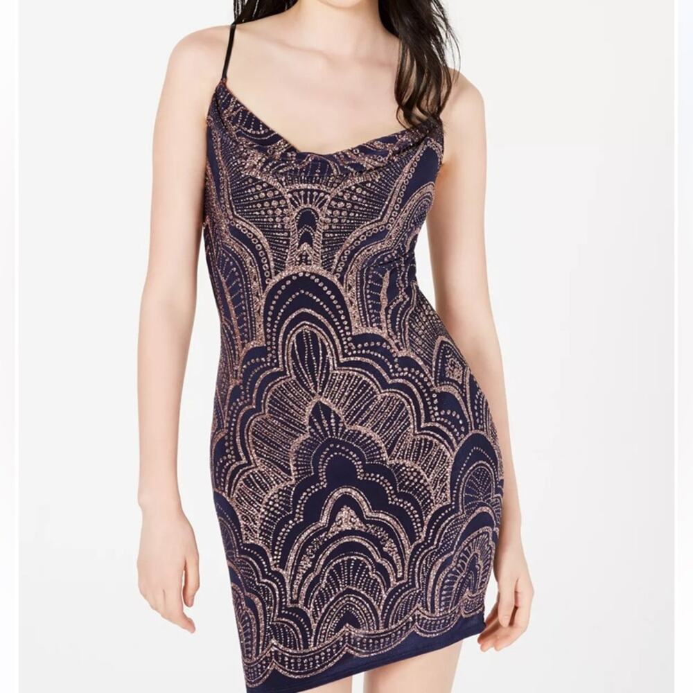 NWT MSRP$69 JUMP Juniors' Glitter Bodycon Dress size XXS